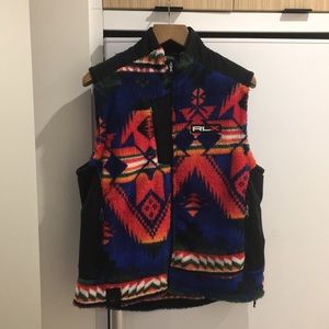 Super rare RLX fleece Aztec print vest
